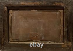Painting Canvas Frame 19th Century Monog. A. M Still Life with Rare Old Peaches