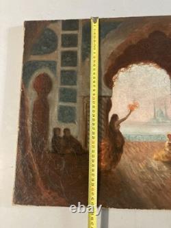 Painting Copy of Félix Ziem Seraill in Constantinople Dance Orientalism 1914 Antique