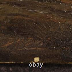 Painting Landscape Signed Oil on Canvas in an Ancient Impressionist Style 900