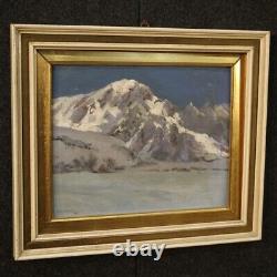 Painting Oil Painting On Canvas Landscape Mountain Style Old Frame Signed 900