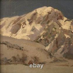 Painting Oil Painting On Canvas Landscape Mountain Style Old Frame Signed 900