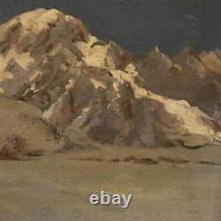 Painting Oil Painting On Canvas Landscape Mountain Style Old Frame Signed 900