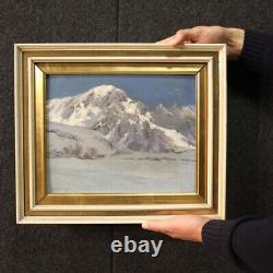 Painting Oil Painting On Canvas Landscape Mountain Style Old Frame Signed 900