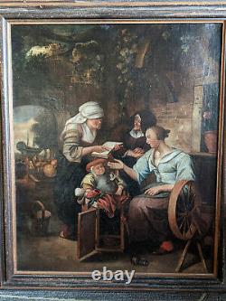 Painting Old Dutch School Old Painting Oil On Canvas Holland