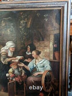 Painting Old Dutch School Old Painting Oil On Canvas Holland