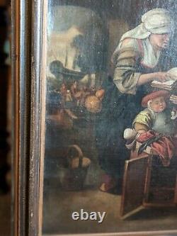 Painting Old Dutch School Old Painting Oil On Canvas Holland