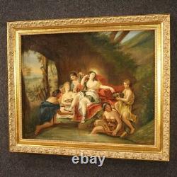 Painting Old Painting Oil On Canvas Diane With Nymphs 800 19th Century