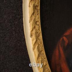 Painting Old Painting Oval Oil On Canvas Frame 700 18th Century