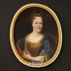 Painting Old Painting Oval Oil On Canvas Frame 700 18th Century