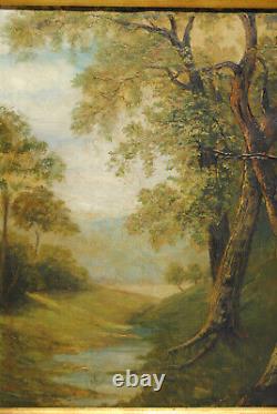 Painting Painting Ancient 19 Century Landscape Country Gout Barbizon Under Wood