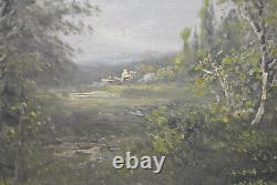 Painting Painting Old Taste Barbizon Landscape Country Side River Rollet 1