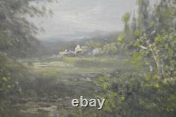 Painting Painting Old Taste Barbizon Landscape Country Side River Rollet 1