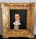 Painting Portrait Of Man Epoque Empire Oil On Ancient Frame Canvas