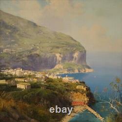 Painting Signed Marine Painting Landscape Oil On Canvas Frame Old Style 900