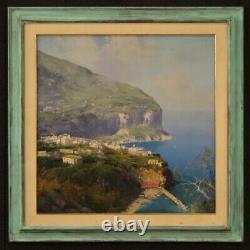 Painting Signed Marine Painting Landscape Oil On Canvas Frame Old Style 900