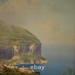 Painting Signed Marine Painting Landscape Oil On Canvas Frame Old Style 900