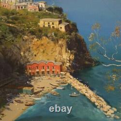 Painting Signed Marine Painting Landscape Oil On Canvas Frame Old Style 900