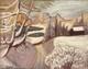 Painting By L. Jacquet, 20th Century, Snow Landscape, Expressionism, Rare Antique