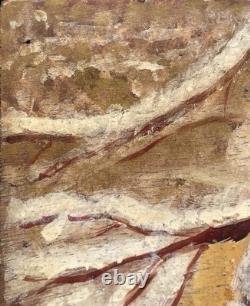 Painting by L. Jacquet, 20th century, Snow Landscape, Expressionism, Rare Antique
