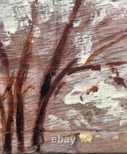 Painting by L. Jacquet, 20th century, Snow Landscape, Expressionism, Rare Antique