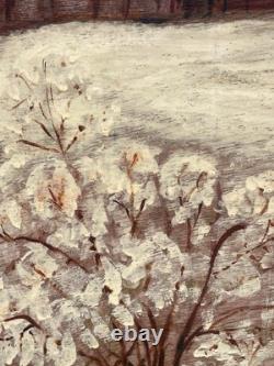 Painting by L. Jacquet, 20th century, Snow Landscape, Expressionism, Rare Antique