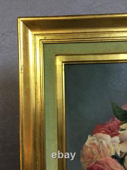 Painting / oil on canvas antique 1988 signed (E. TINEL) framed still life