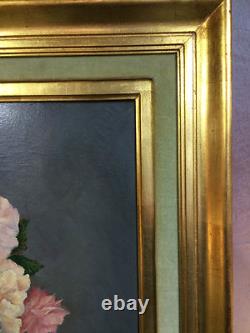 Painting / oil on canvas antique 1988 signed (E. TINEL) framed still life