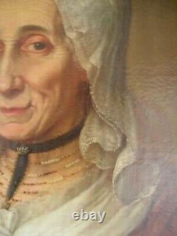 Paintings Anciennes XVIII Portrait Women Aux Citrons Green Oil On Canvas
