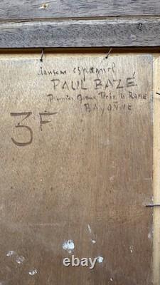 Paul Bazé (1901-1985) Old painting signed Oil on wood Painter Bayonne