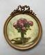 Pierre Bonnaud, Bouquet Of Roses, Oil On Canvas, Old Signed Painting, Framed