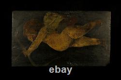 Popular Art, Ancient Oil Painting On Panel, Cupid C. 1850 / Angelot