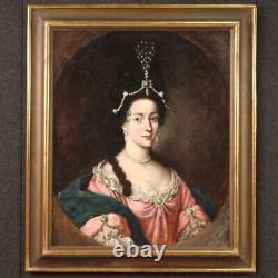 Portrait Lady Old Painting Oil On Canvas Painting Noble Woman 18th Century