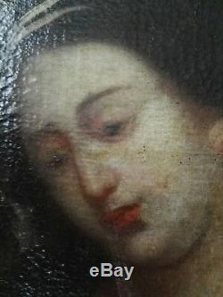 Portrait Of A Woman Oil On Canvas Old Painting Painting 17 18th Century