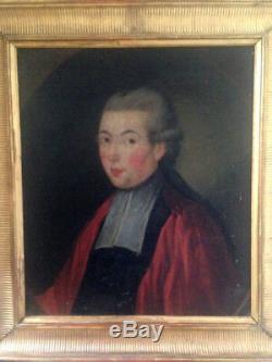 Portrait Of Magistrate Noble Man Oil On Canvas Old XVIII Lawyer