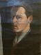 Portrait Of Man Painting Old Oil On Canvas. Modernist Art Deco