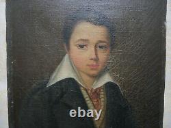 Portrait Old Portrait Of A Young Man, Oil On Canvas, Signed, 1830