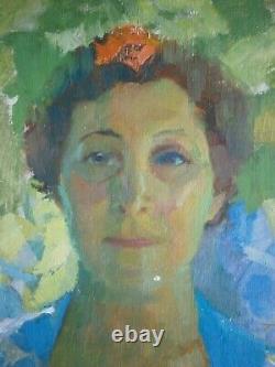 Portrait Woman Painting Oil On Panel Ancient Modern Art Dlg Oceanie 59x59