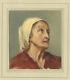 Portrait Of A Woman Oil On Paper Original Antique Drawing