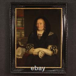 Portrait of a Woman, Old Oil on Canvas, Madame, Painting from the 17th Century, 600