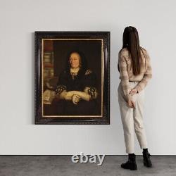 Portrait of a Woman, Old Oil on Canvas, Madame, Painting from the 17th Century, 600