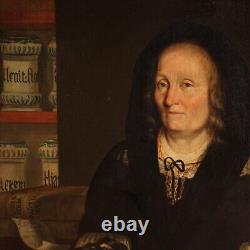 Portrait of a Woman, Old Oil on Canvas, Madame, Painting from the 17th Century, 600