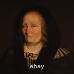 Portrait of a Woman, Old Oil on Canvas, Madame, Painting from the 17th Century, 600