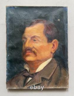 Portrait of a man, oil on canvas, old painting, painting, late 19th century