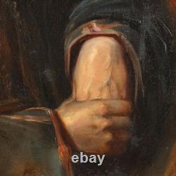 Portrait of an Arab in a Turban Old Painting Oil on Canvas 19th Century