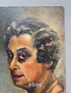 Portraits, Oil on Cardboard, Old Painting, Art, Early 20th Century