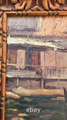 Provençal School Old Painting Signed Louis DELAVALLE Marine Port Marseille