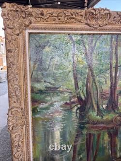 Queen Cimière Oil on canvas 1964 Signed painting Antique frame French school