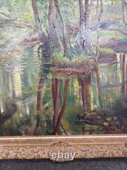 Queen Cimière Oil on canvas 1964 Signed painting Antique frame French school