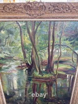 Queen Cimière Oil on canvas 1964 Signed painting Antique frame French school