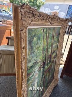 Queen Cimière Oil on canvas 1964 Signed painting Antique frame French school